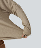 Off Shoulder Long Sleeve Contrast Lace Color Block Casual Top — Khaki Floral Yarn — view 8