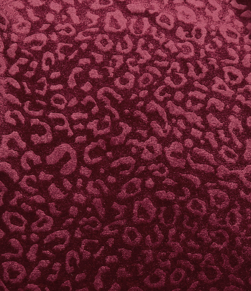 High Waisted Crossover Leopard Print Velvet Casual Flare Trousers with Pockets — Crimson Wild — view 7
