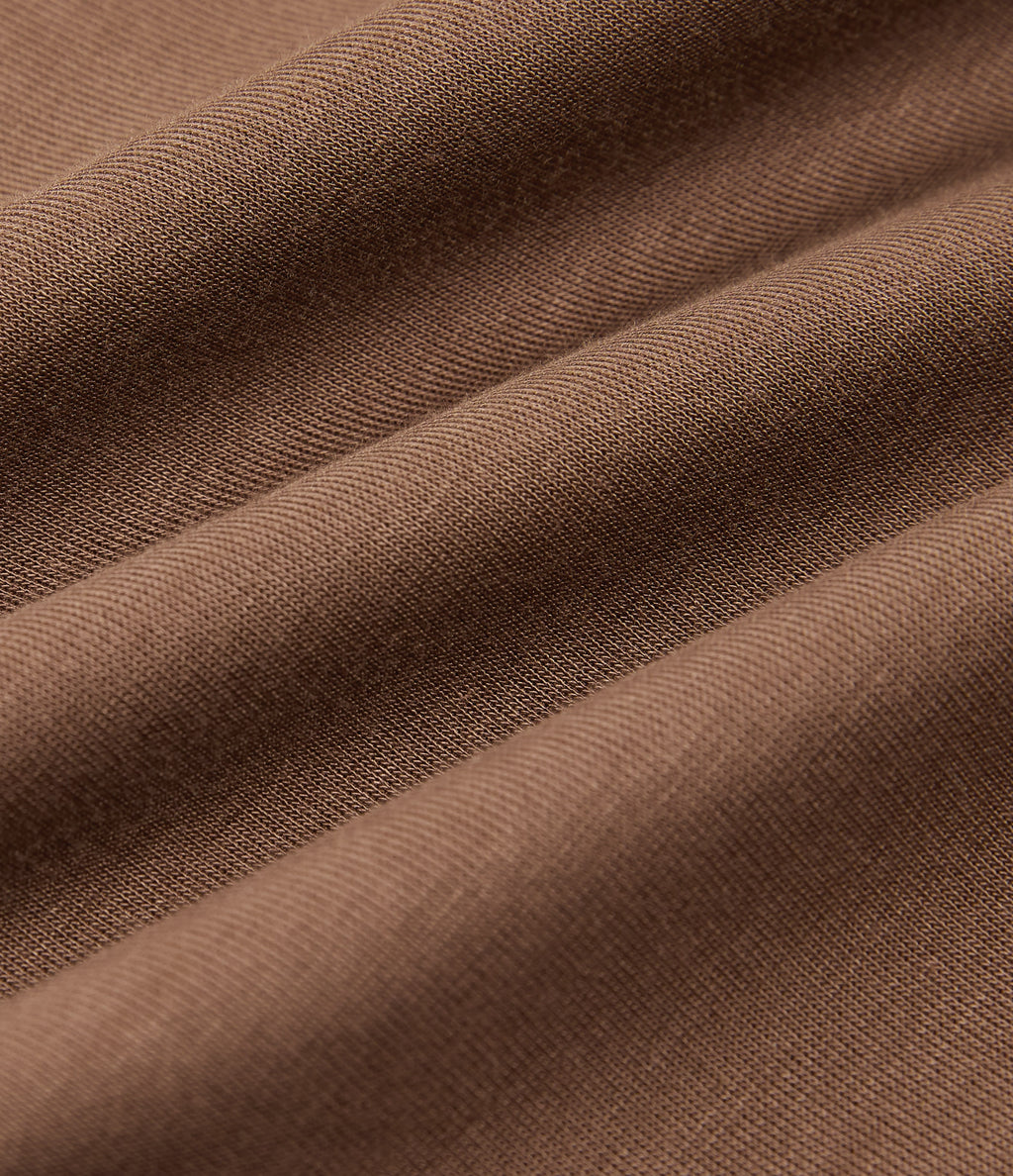 SpacerTek Mid Rise Tapered Casual Sweatpants with Pockets — Cocoa Brown — view 6