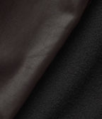 High Waisted Barrel Leg Stretchy PU Fleece Casual Trousers with Pockets — Hot Fudge — view 8