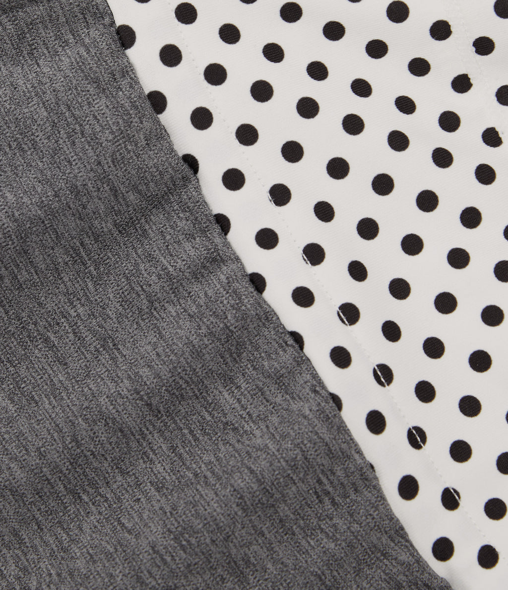 Mid Rise Drawstring Straight Leg Polka Dot Quick Dry Casual Sweatpants with Pockets — Dusky Charcoal — view 7