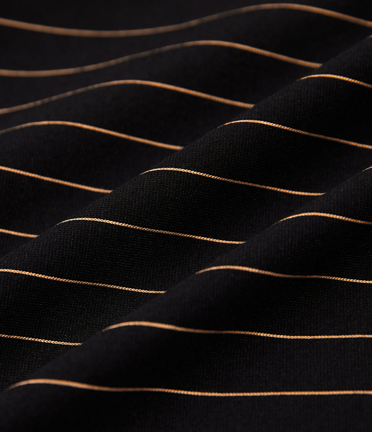Boat Neck Sleeveless Tie Side Stripe Midi Work Dress with Pockets — Black Brown Black Pinstripe — view 7