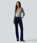Round Neck Long Sleeve Contrast Lace Casual Jumper — Etherea — view 7