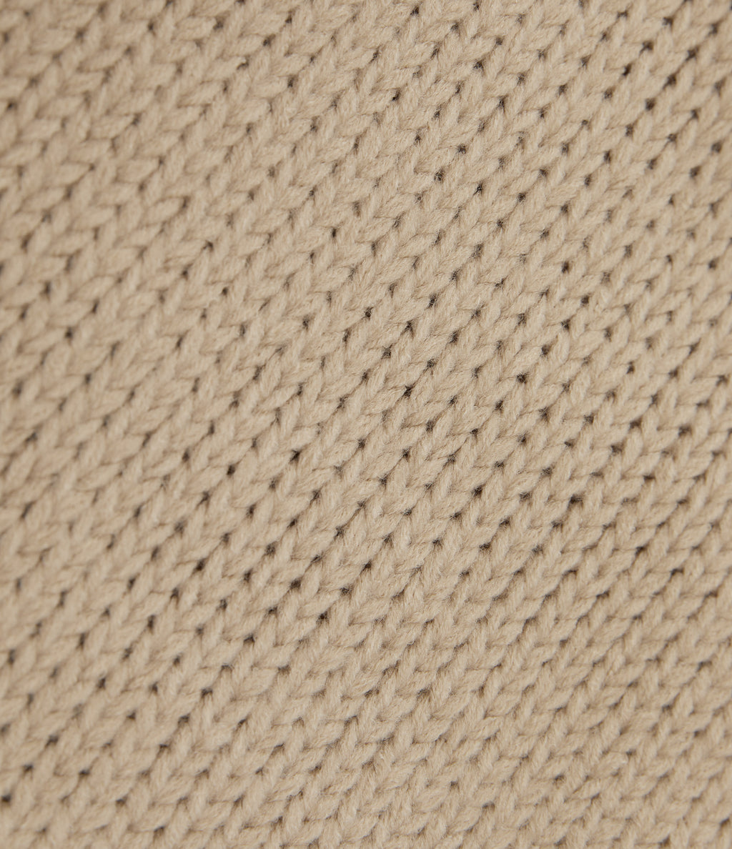 Round Neck Long Sleeve Casual Cardigan — Pale Khaki — view 8