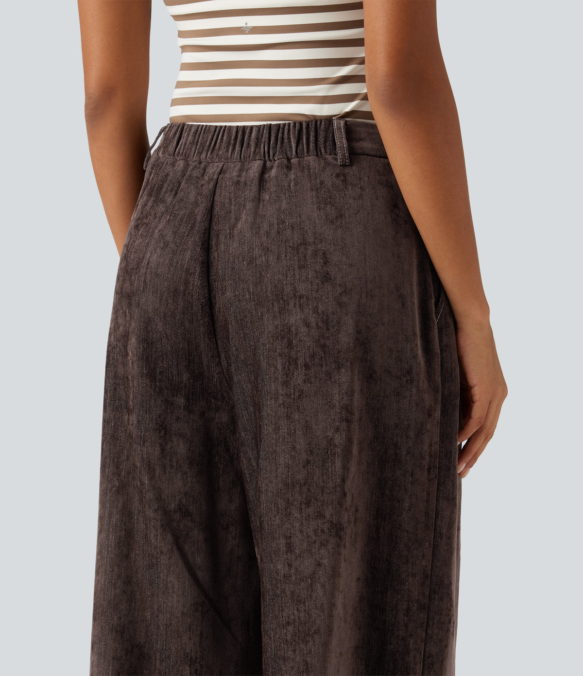 High Waisted Wide Leg Work Pant with Pockets — Mole' — view 5