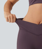 Speedwave High Waisted Tummy Control Crossover Ruched Training Biker Shorts 7" with Pocket — Dusky Evening purple — view 8