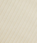 Ribbed Knit Stand Collar Flounce Sleeves Asymmetric Hem Slim Work Jumper — Snow White Oak — view 8