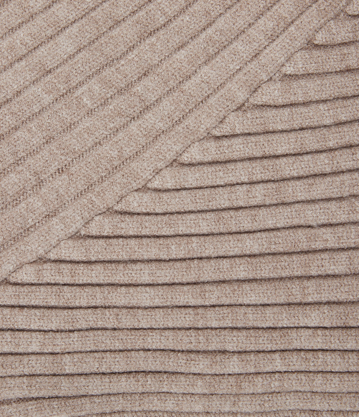 Ribbed Knit One Shoulder Long Sleeve Asymmetric Hem Casual Jumper — Doeskin — view 7