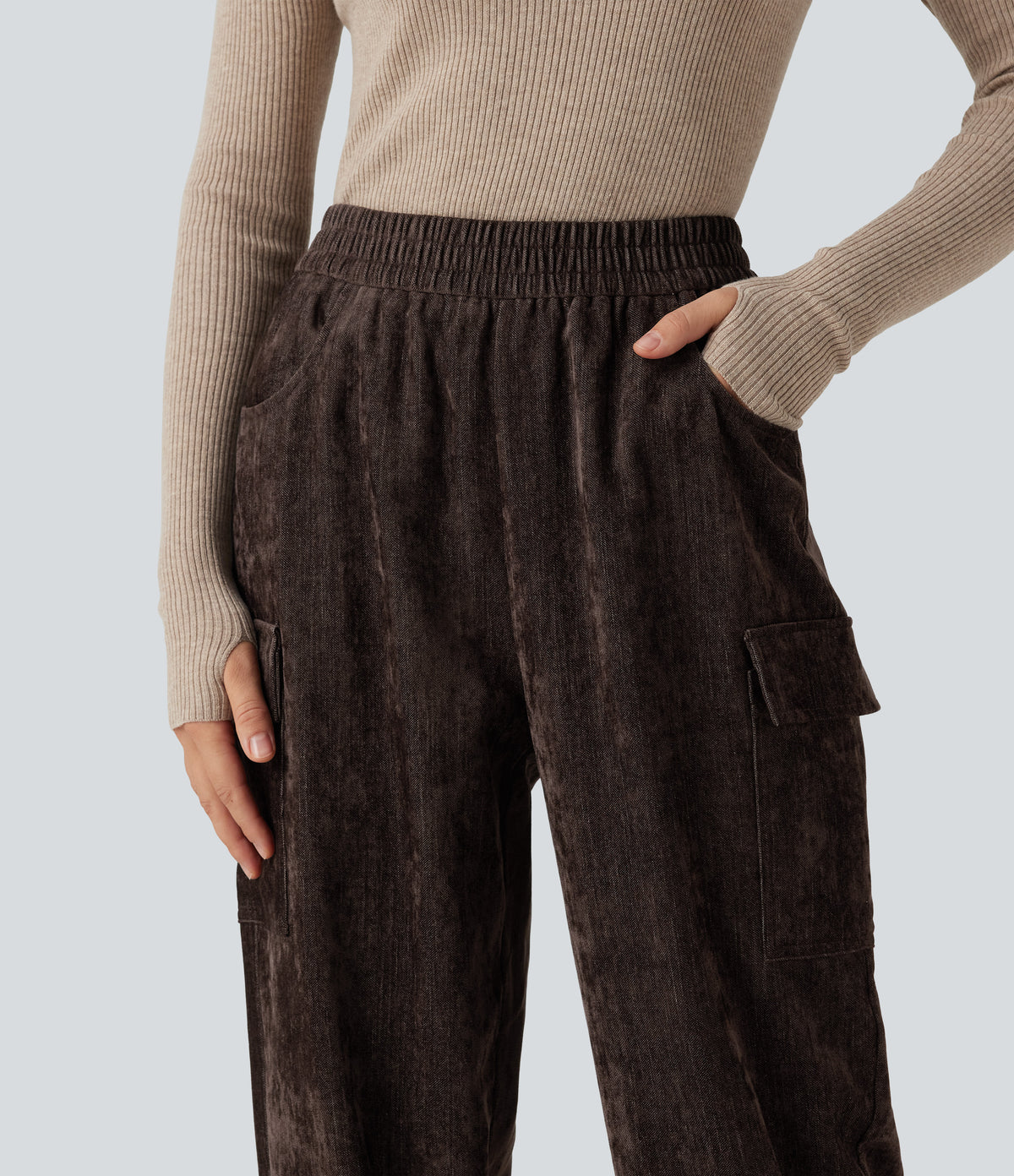 High Waisted Casual Trousers with Pockets — Mole' — view 4