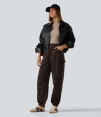 High Waisted Casual Trousers with Pockets — Mole' — view 7