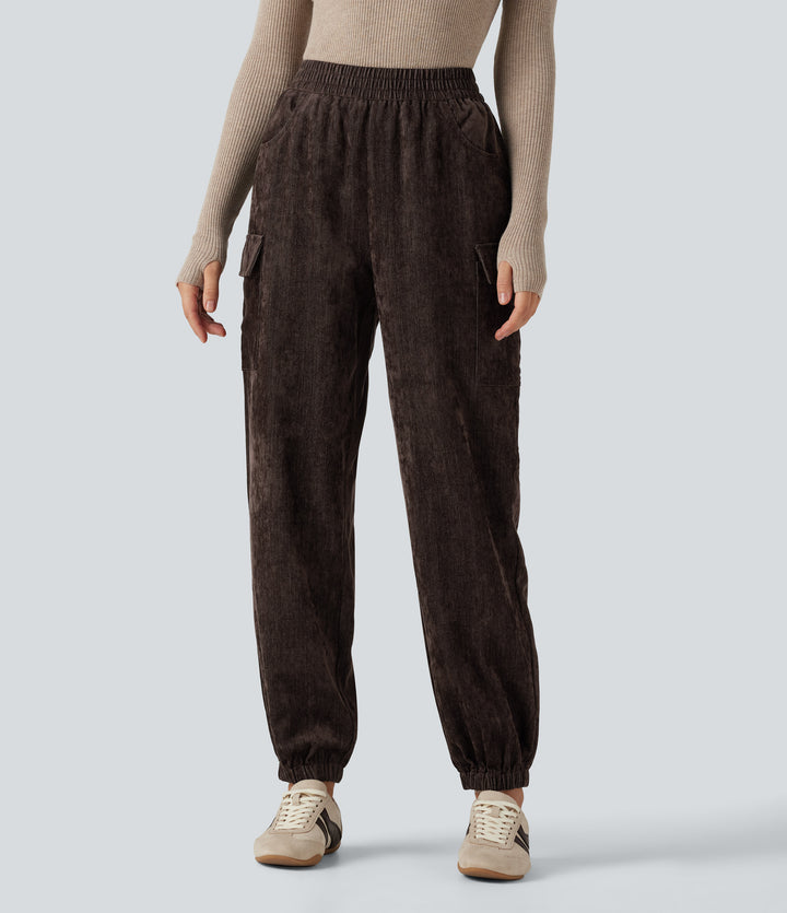 High Waisted Casual Trousers with Pockets — Mole' — view 1