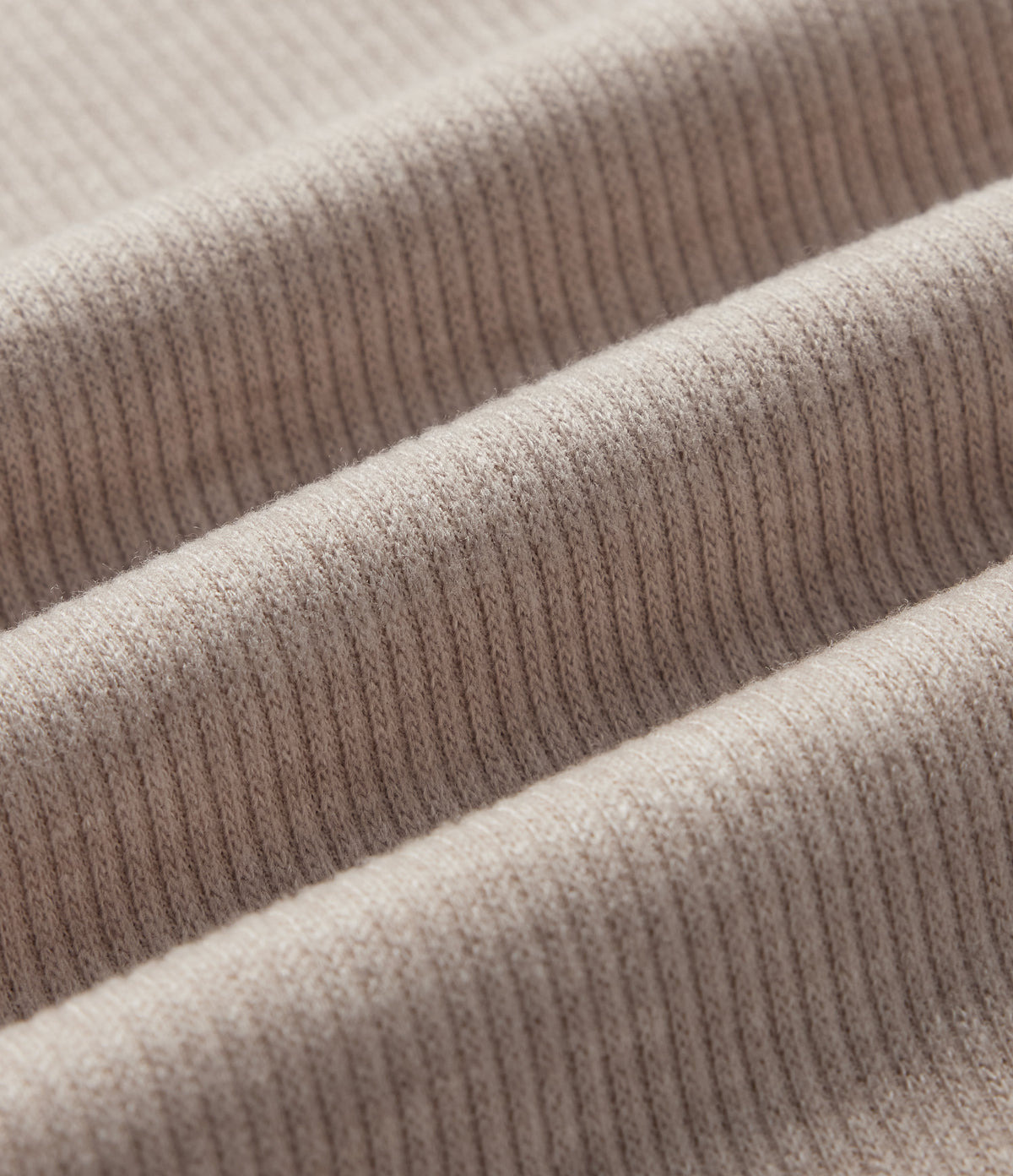 Ribbed V Neck Batwing Long Sleeve Casual Top — Oatstone Beige — view 7