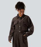 Long Sleeve Casual Shirt Jacket with Pockets — Mole' — view 4