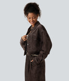Long Sleeve Casual Shirt Jacket with Pockets — Mole' — view 3