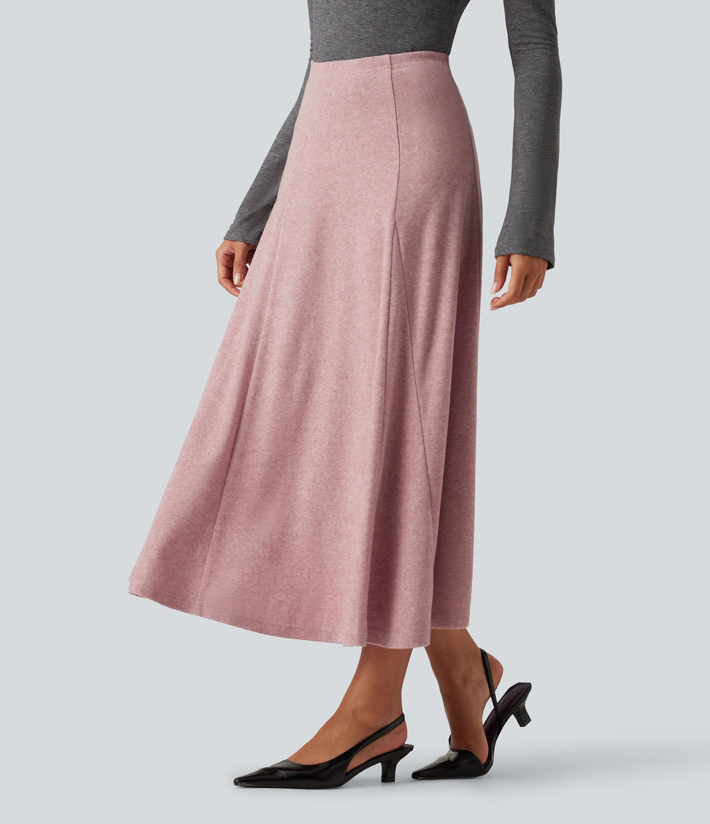 High Waisted A-Line Maxi Casual Skirt — Zephyr — view 3