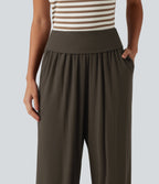 Mid Rise Casual Joggers with Pockets — Dark Earthy Brown — view 4