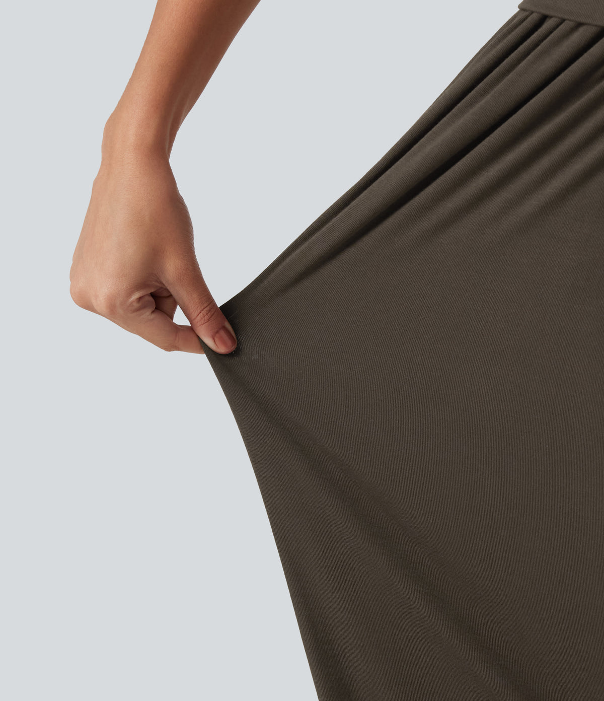 Mid Rise Casual Joggers with Pockets — Dark Earthy Brown — view 7
