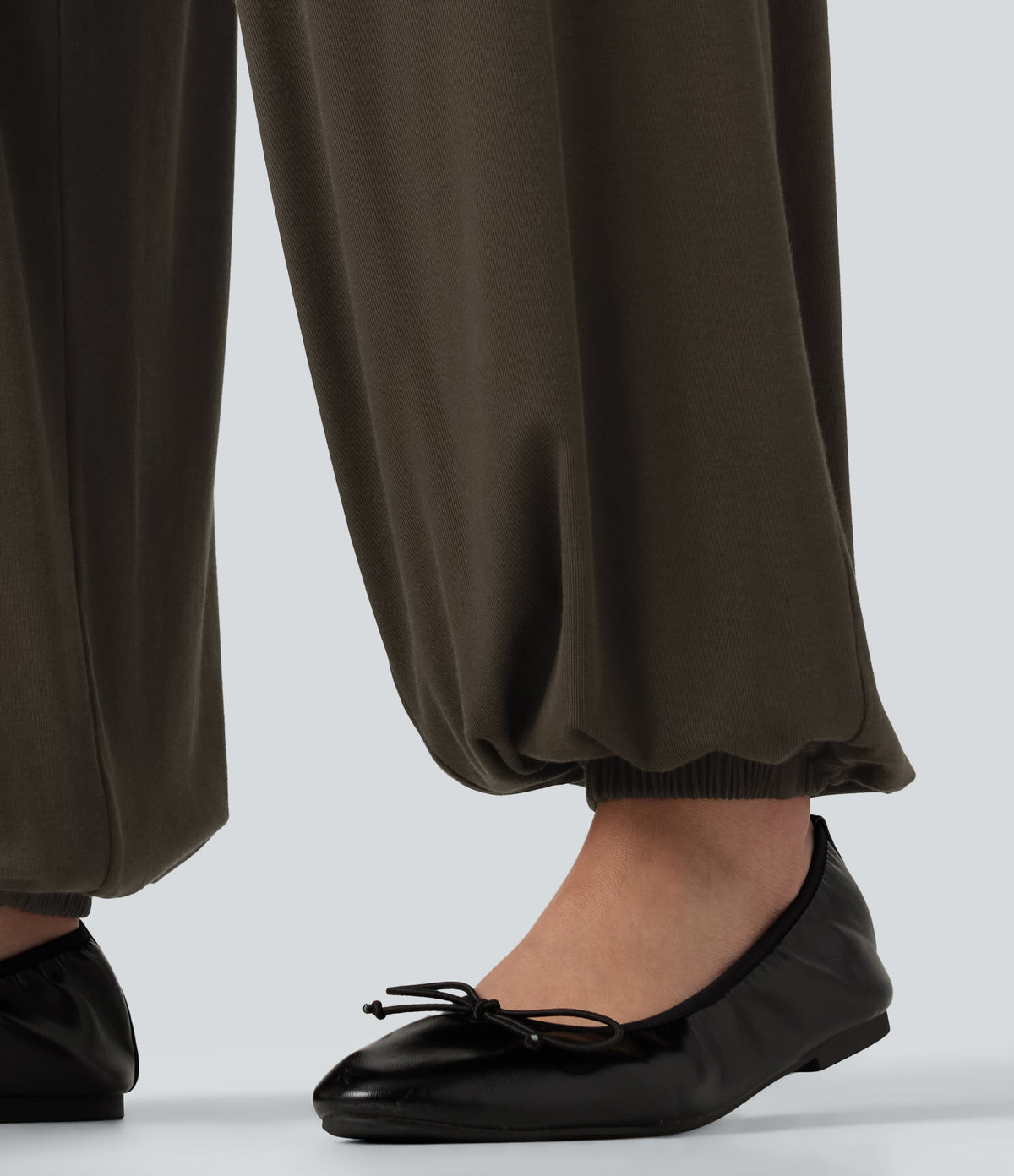 Mid Rise Casual Joggers with Pockets — Dark Earthy Brown — view 6