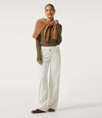 Round Neck Long Sleeve Thermal Casual Top — Butternut — view 6