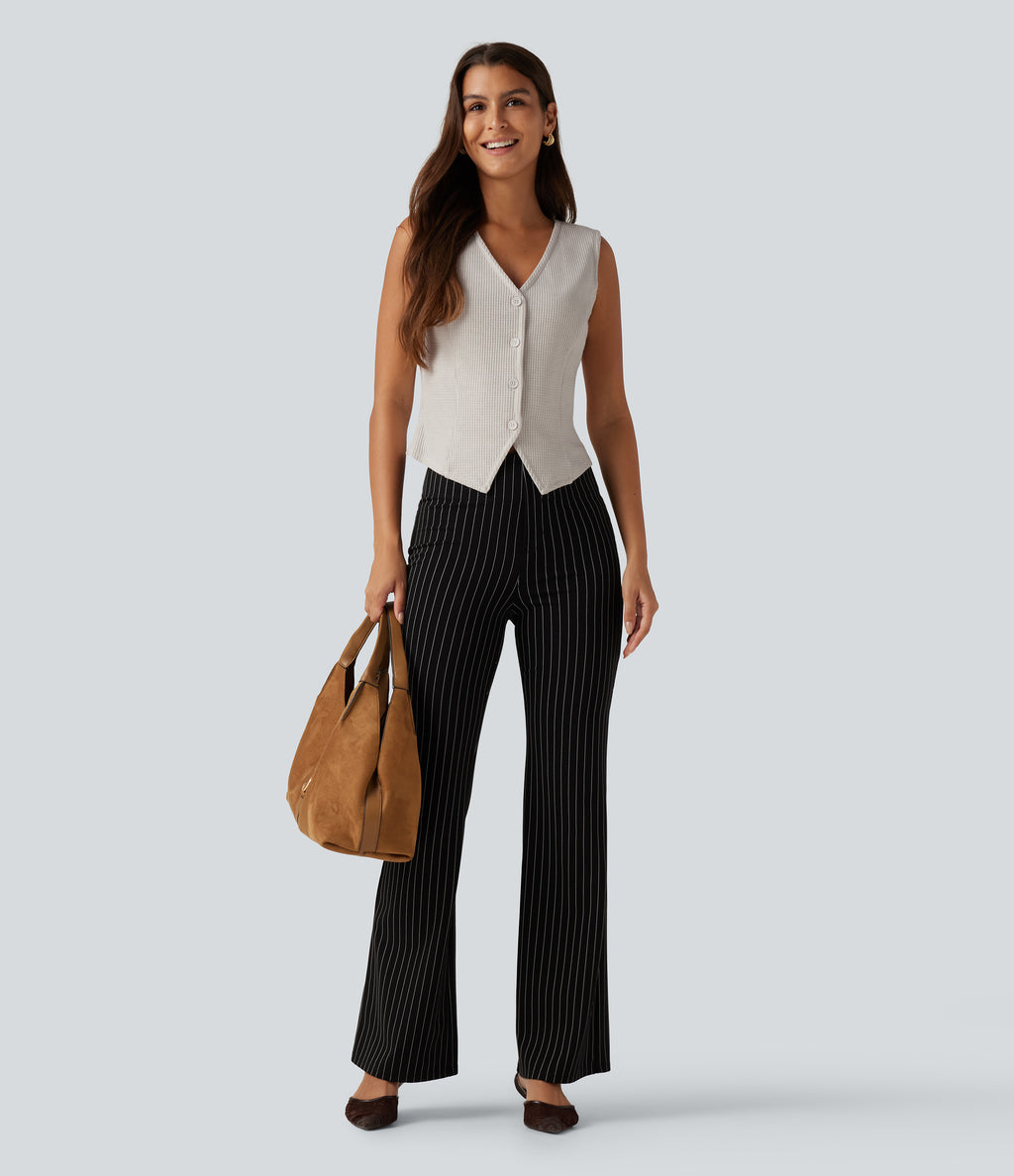 V Neck Waffle Work Vest — Wind Chime — view 6