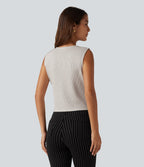 V Neck Waffle Work Vest — Wind Chime — view 2