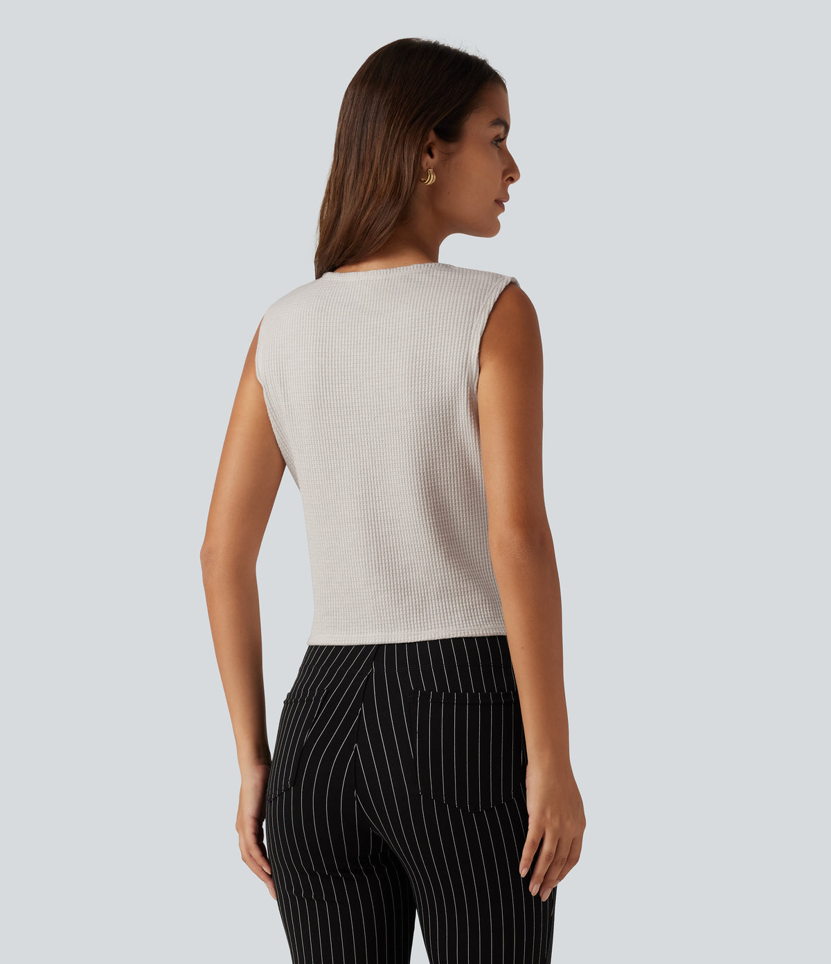 V Neck Waffle Work Vest — Wind Chime — view 2