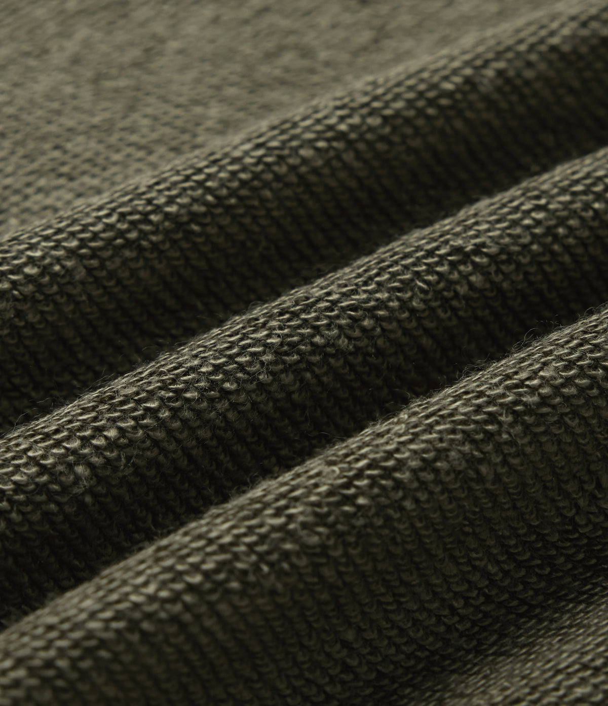 Round Neck Long Sleeve French Terry Casual Sweatshirt — Ivy Green — view 6