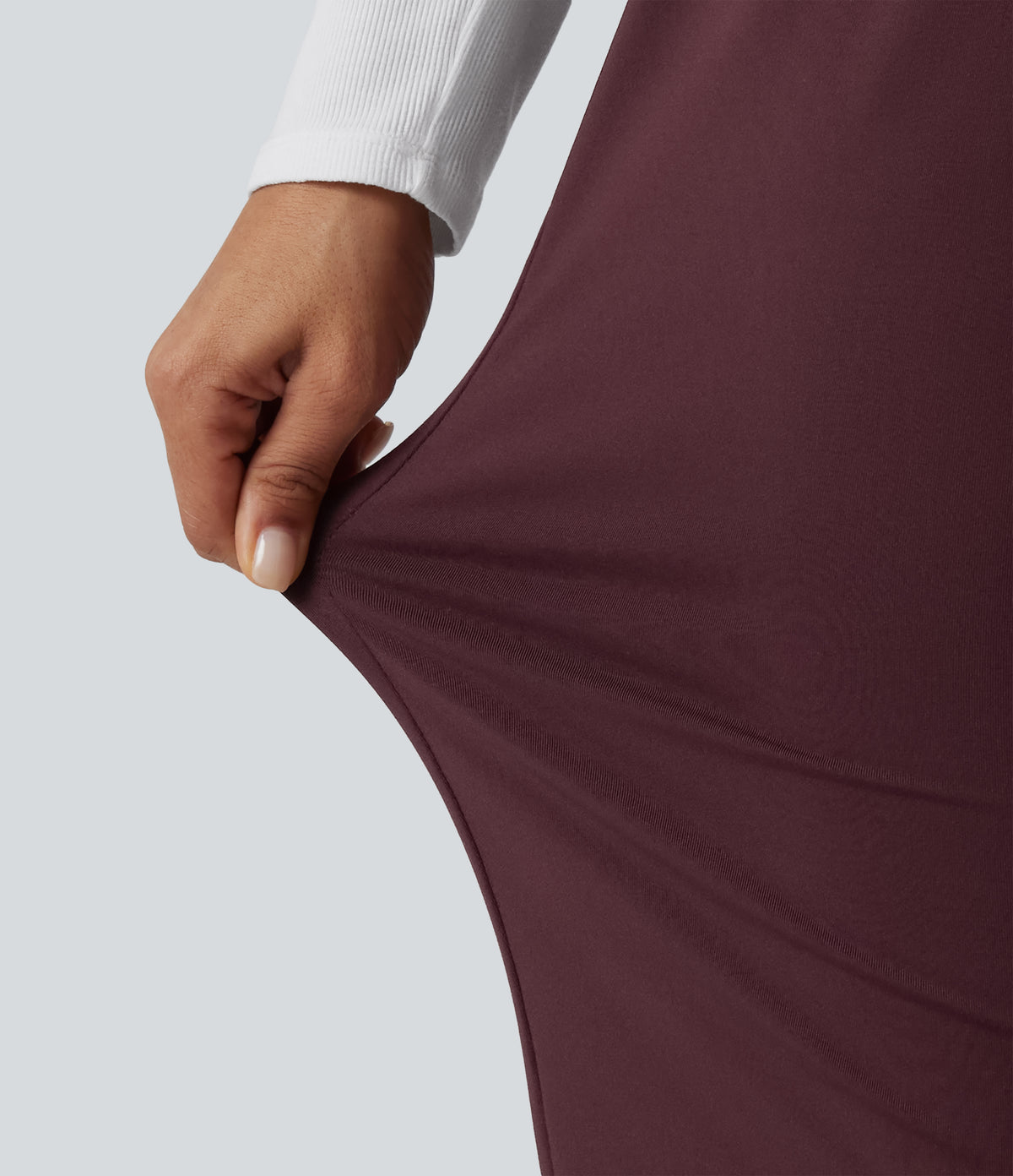 High Waisted Drawstring Casual Joggers with Pockets — Windsor Wine — view 5