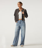 Round Neck Long Sleeve Polka Dot Casual Cardigan — Clay Brown — view 6