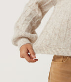 Boat Neck Long Sleeve Casual Jumper — Pastel Parchment — view 6