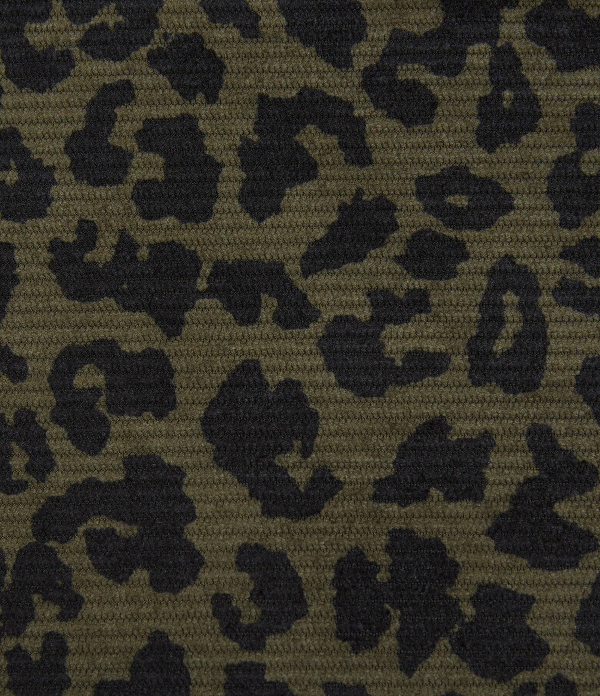 High Waisted Leopard Print Corduroy Casual Midi Skirt with Pockets — Big Forest Cat — view 7