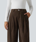 Mid Rise Corduroy Casual Balloon Joggers with Pockets — Demitasse — view 5