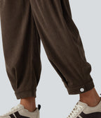 Mid Rise Corduroy Casual Balloon Joggers with Pockets — Demitasse — view 6