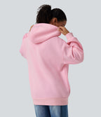 Hooded Round Neck Long Sleeve Casual Sweatshirt with Pocket — Ballerina — view 2