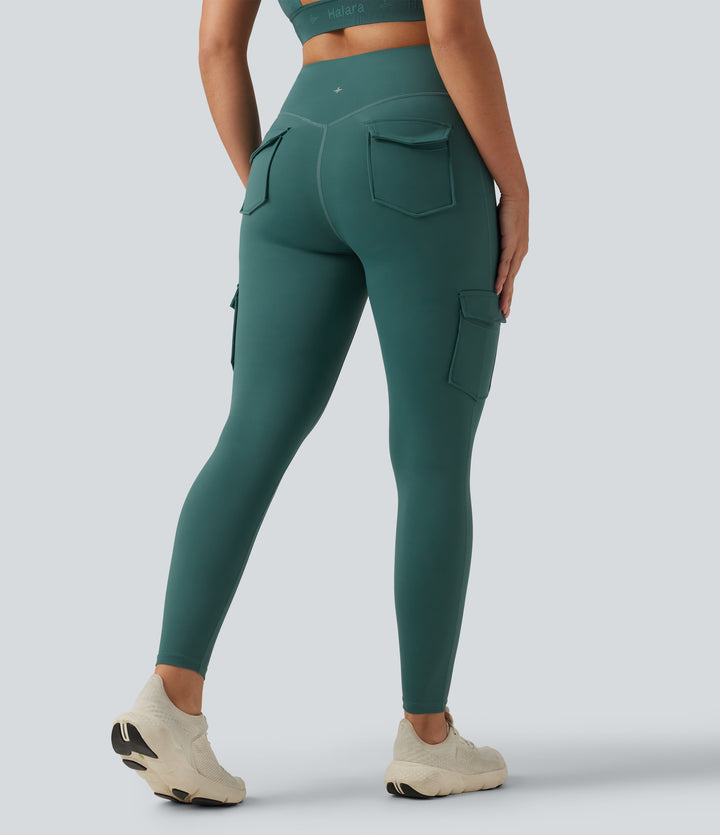 Speedwave Air High Waisted Skinny Running Leggings with Pockets — Viridian — view 1