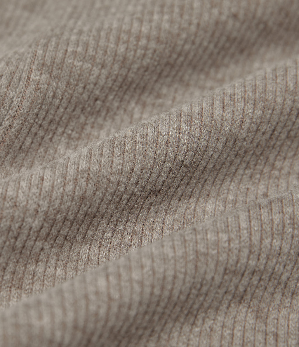 Off Shoulder Batwing Long Sleeve Asymmetric Casual Top — Taupe Stripe — view 8