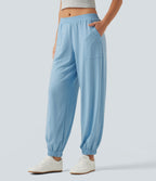 Low Rise Casual Sweatpants with Pockets — Airy Blue — view 3