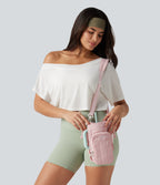 Yoga Crossbody Bag with Zipper Pocket — Crystal Pink — view 8