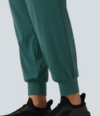 Speedwave Air Mid Rise Running Joggers with Pockets — Viridian — view 6