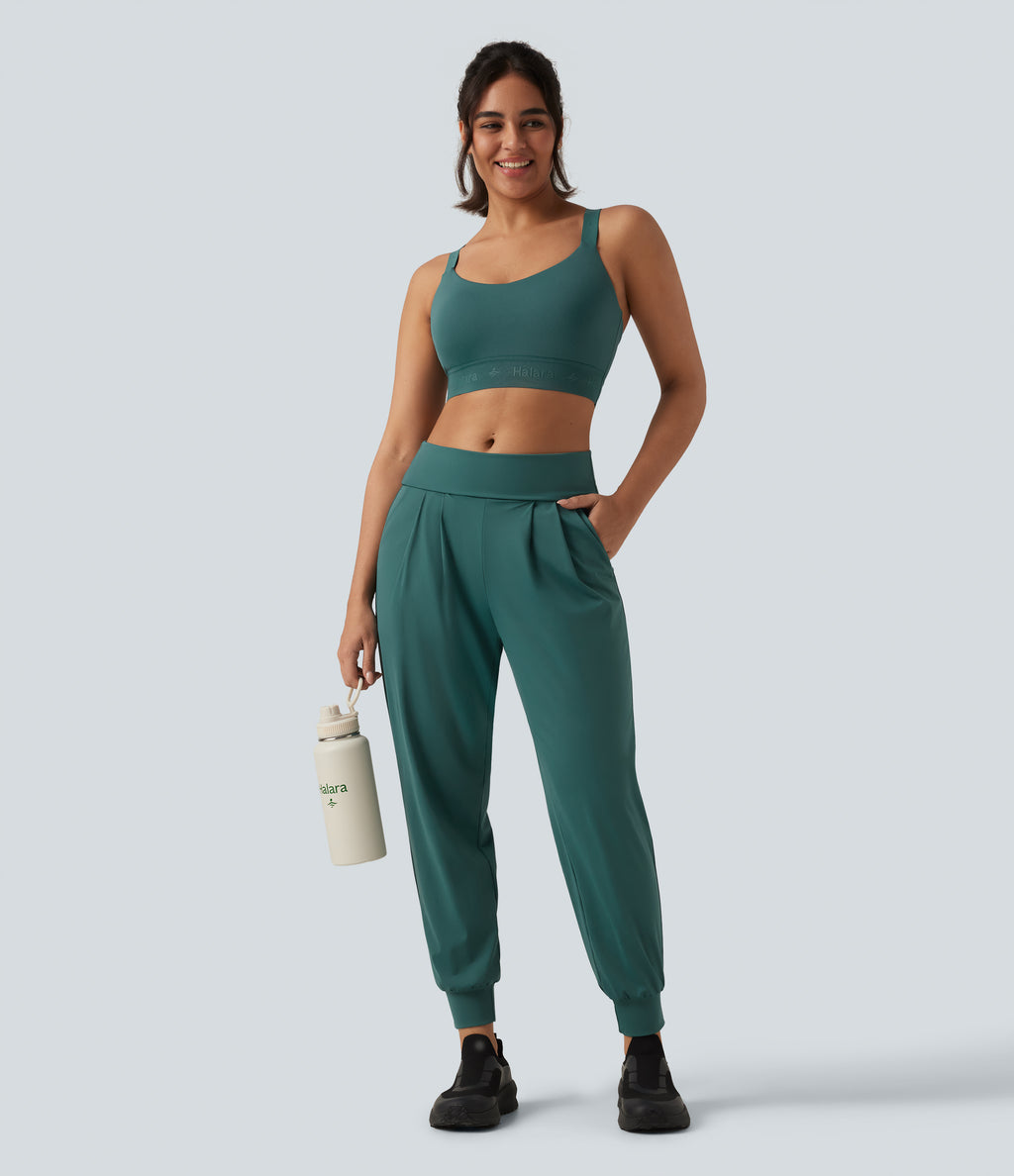 Speedwave Air Mid Rise Running Joggers with Pockets — Viridian — view 8