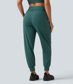 Speedwave Air Mid Rise Running Joggers with Pockets — Viridian — view 2