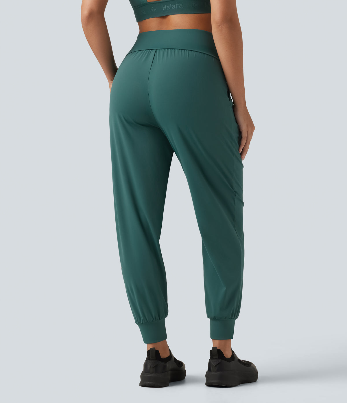 Speedwave Air Mid Rise Running Joggers with Pockets — Viridian — view 2