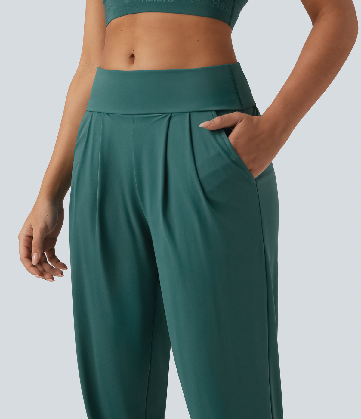 Speedwave Air Mid Rise Running Joggers with Pockets — Viridian — view 4