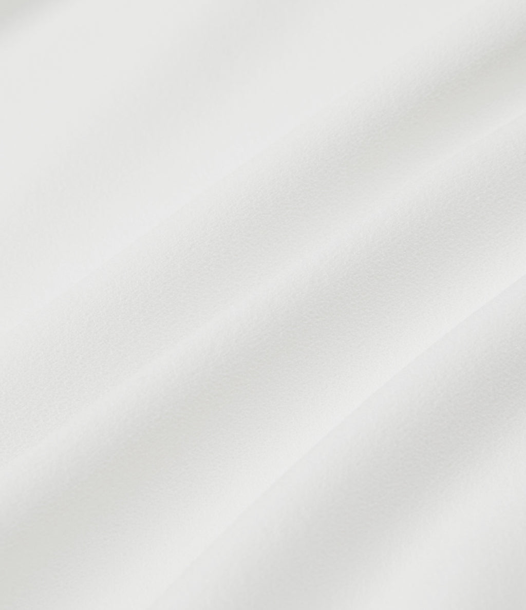 Collared Long Sleeve Curved Hem Work Blouse — White — view 7
