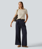 Polo Short Sleeve Cable Knit Work Jumper — Sandshell — view 4