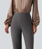 High Waisted Tapered Work Trousers — Steel Gray — view 4