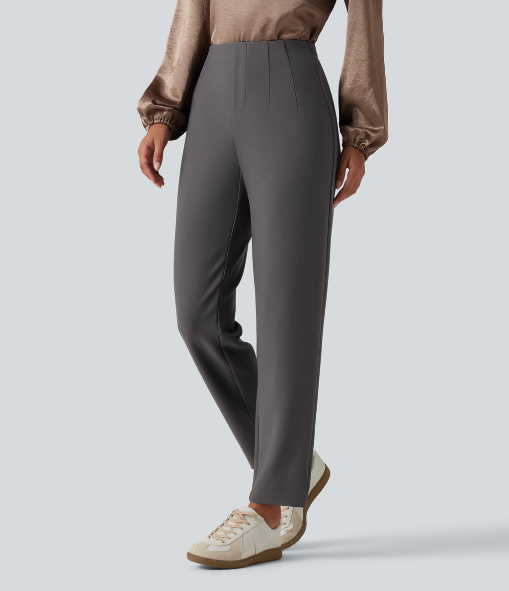 High Waisted Tapered Work Trousers — Steel Gray — view 1