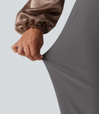 High Waisted Tapered Work Trousers — Steel Gray — view 5
