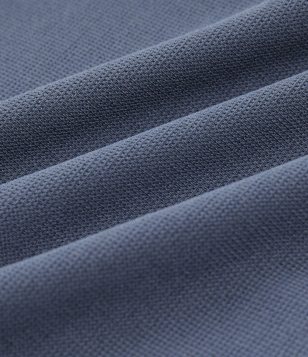 High Waisted Straight Leg Pintuck Waffle Work Trousers with Pockets — Grisaille — view 8