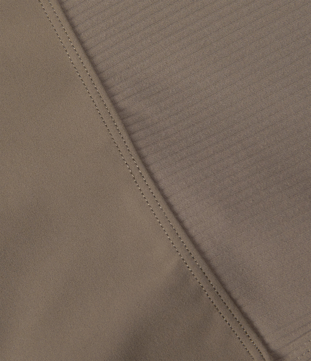InstantCool Stand Collar Raglan Thumb Hole Curved Hem Yoga Jacket with Pockets — Dawn Brown — view 8